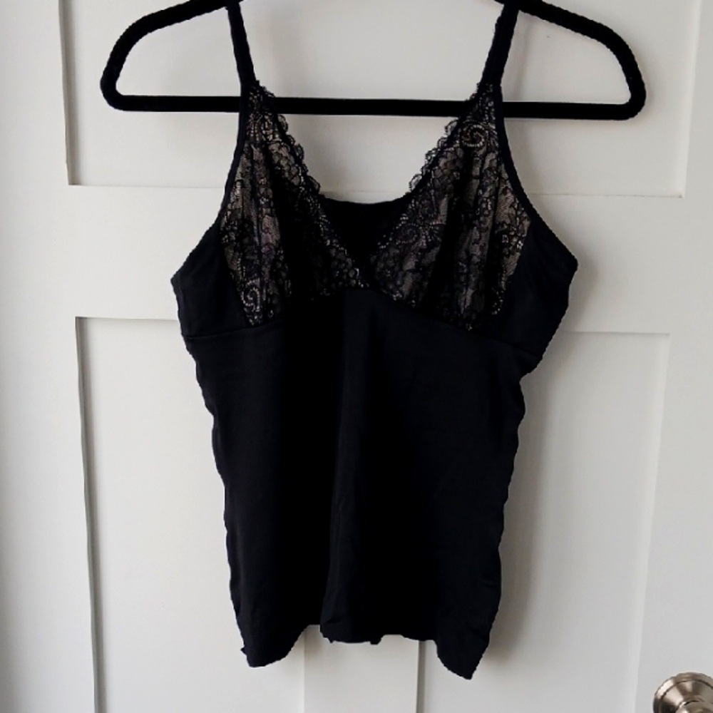 Black Lace Trim Ruby Ribbon Cami 40
